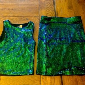 XS Sequin Skirt Set
